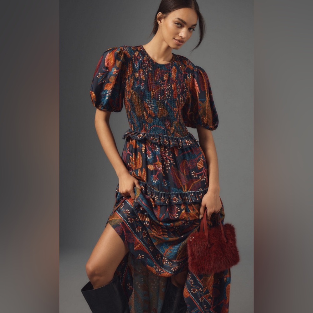 FARM Rio Navy Multicolor Floral Paisley Maxi Dress - Picture 2 of 16